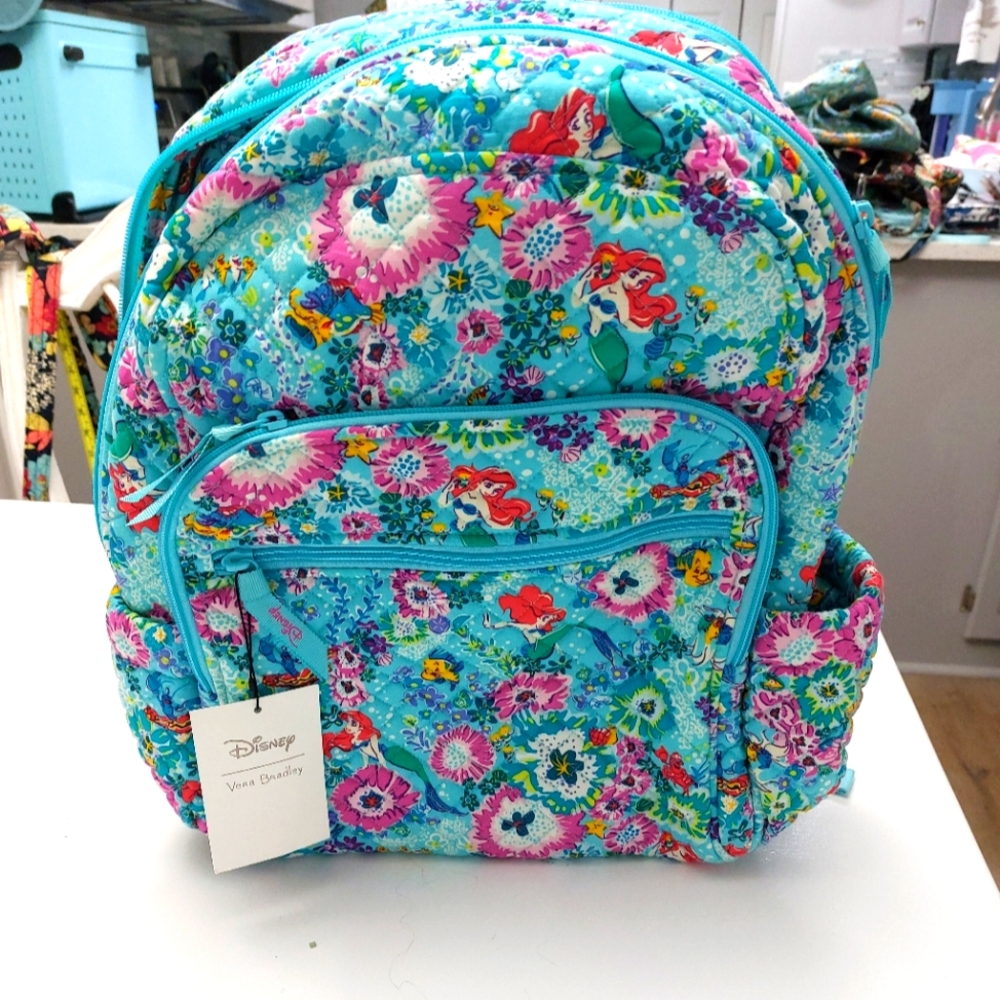 Vera Bradley Disney Little Mermaid Campus Backpack NWT
